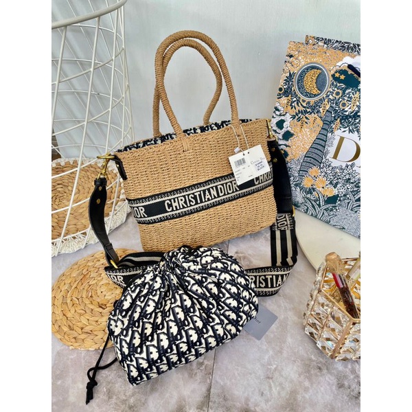 tas fashion import D rotan tote bag in bag