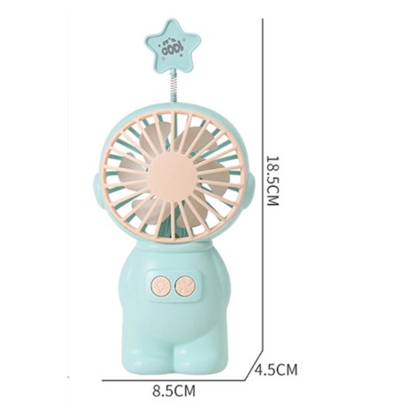 KP028 Kipas Angin Mini Portable Astronot Cute Fan Genggam LED