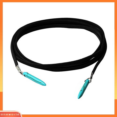 [WONE] Wanita Bohemian Turquoise Liontin Tali Panjang Choker Kalung Perhiasan Sweater Rantai