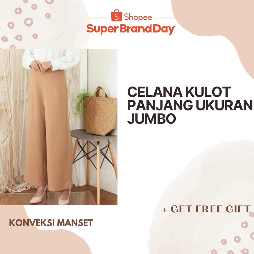 CELANA KULOT PANJANG JUMBO XXL // KULOT PANJANG JERSEY [ BISA COD ]/PROMO/DISKON