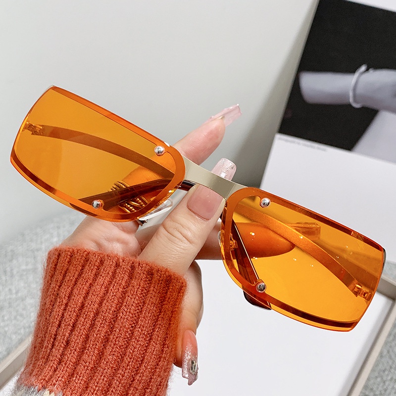 2023fashion Aesthetic Shades Sunglasses Untuk Wanita/Pria Kacamata Tanpa Bingkai Eyeglasses Colour