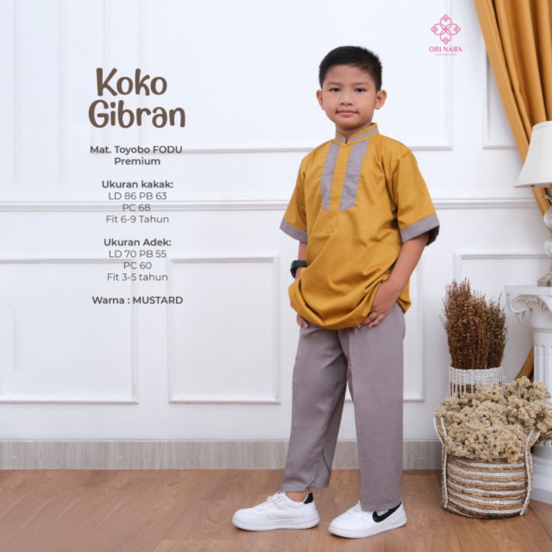 setelan koko 2pc warna mustard dan coksu