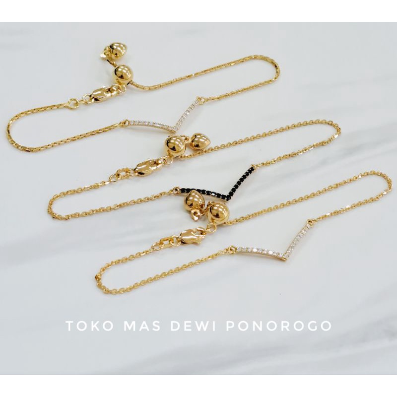 GELANG EMAS SANTA SERUT AUREL, emas asli kadar 8K/375%