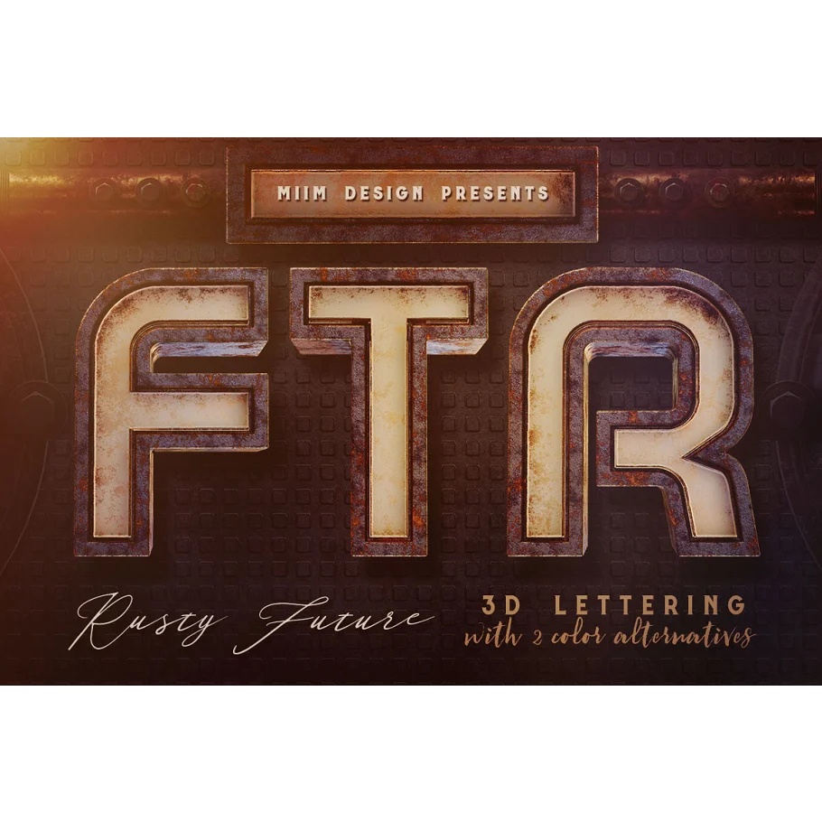 Rusty Future 3D lettering