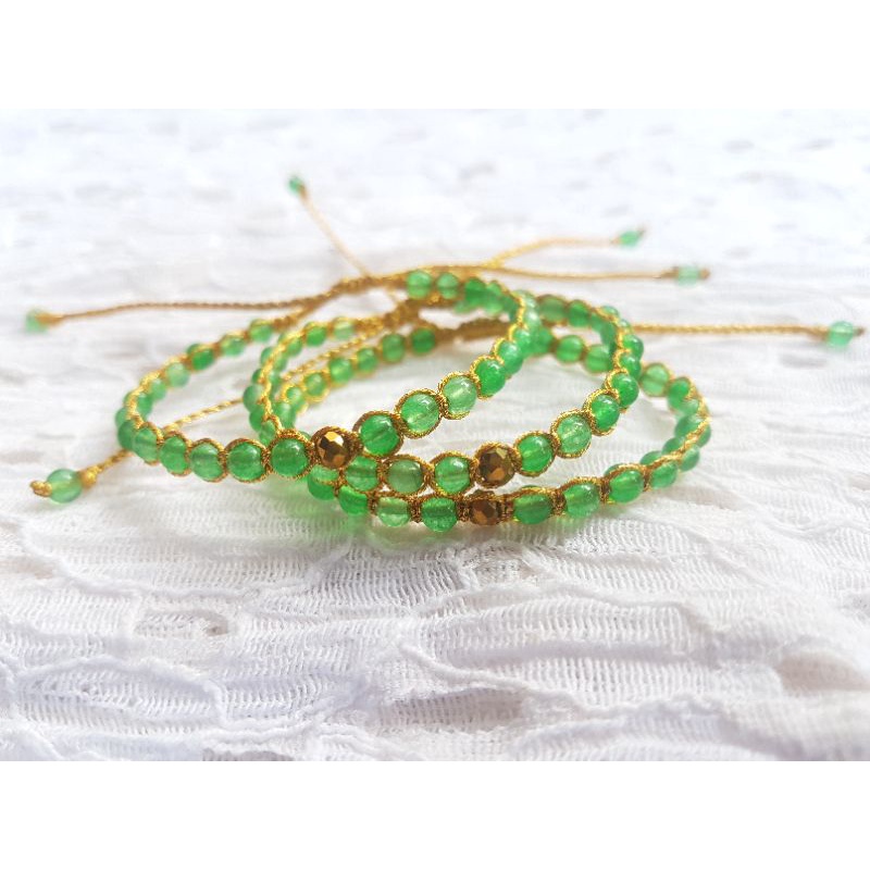 gelang tangan GREEN ADVENTURINE PERIDOT BATU ALAM AGATE < Gelang rejeki aura perlindungan zodiak kes