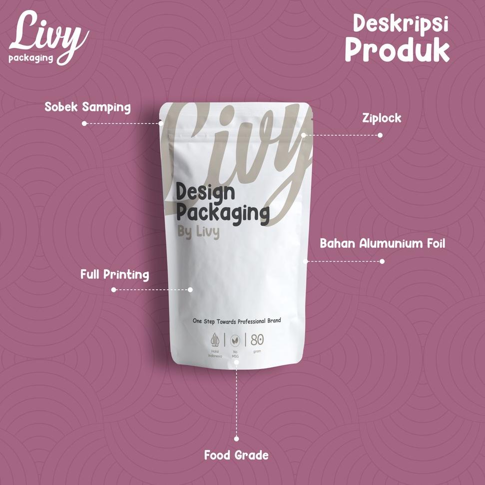 

Y(43㊚) Livy Packaging - Ukuran 13x20cm Cetak Kemasan Standing Pouch Kopi Makanan premium
