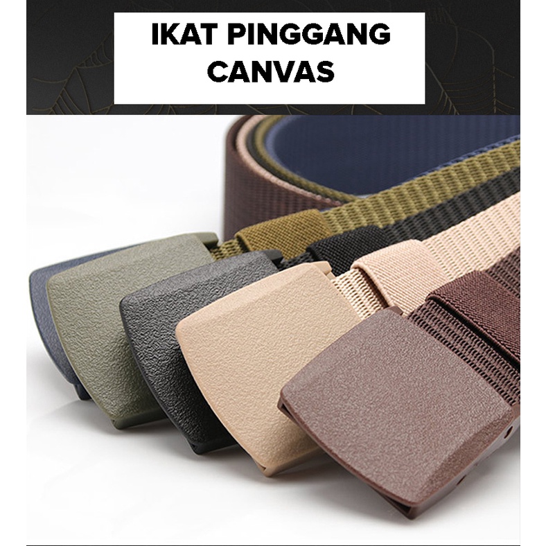 Ikat Pinggang Pria Kain Canvas Gesper Plastik (COMB)