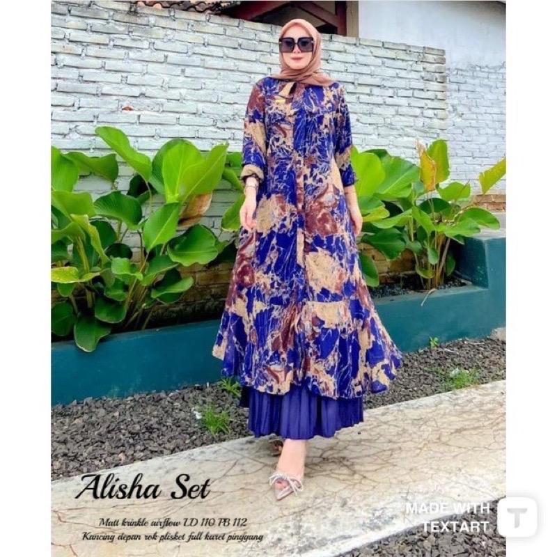 Setelan Rok ALISHA MARBEL SET #2 || Moela set || COD (Bayar Ditempat)