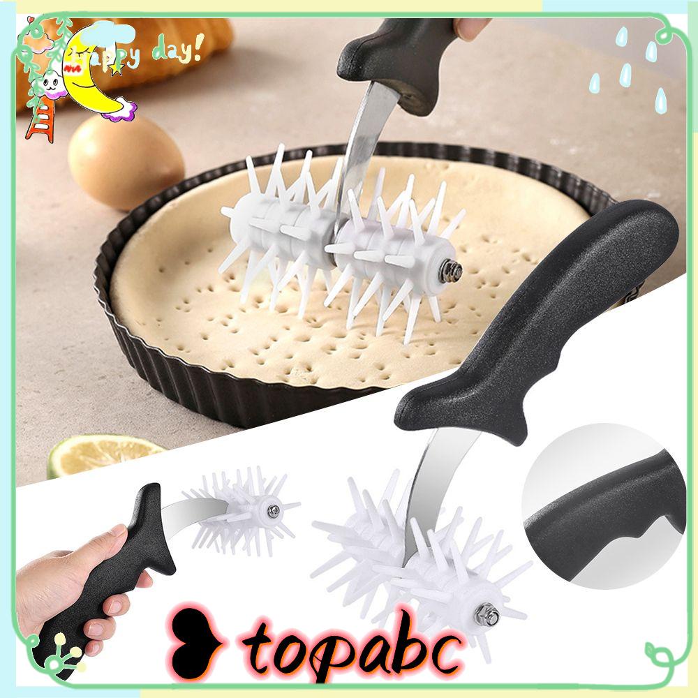 Top Pizza Rolling Pin Anti Lengket Biskuit Pie Hole Puncher Embos Roller Pin