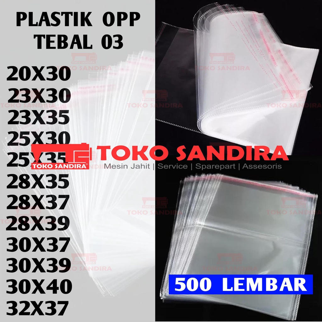 500 lembar plastik OPP tebal 03/opp murah/plastik opp grosir/platik opp murah/plastik pakaian/plasti