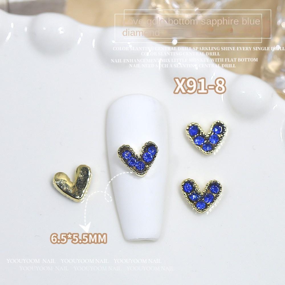 AUGUSTINA Agustina Hiasan Kuku Jantung Fashion Manicure Aksesoris Berwarna Cinta Hati Jepang Nail Art Love Heart Nail Drills