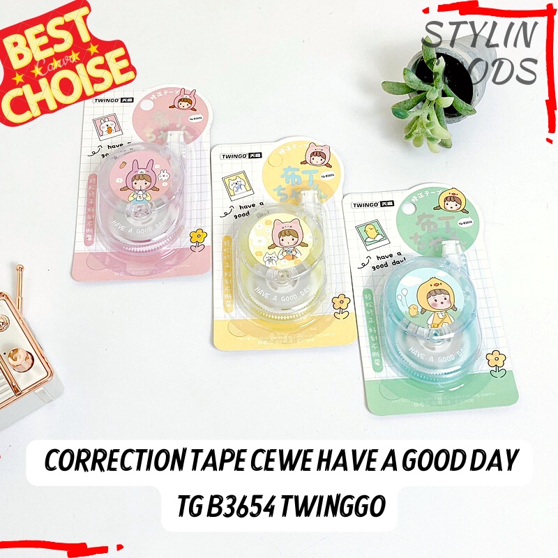 

TIP EX TIPEX CORRECTION TAPE GAMBAR CEWE HAVE A GOOD DAY TG B3654 TWINGGO ALAT TULIS TERMURAH READY GROSIR BISA COD