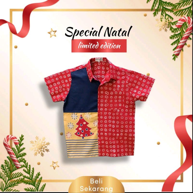 Kemeja batik anak seri natal