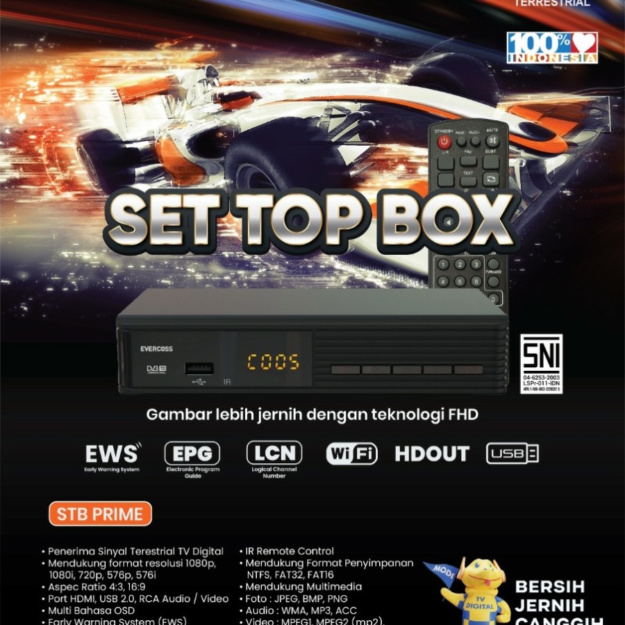 Evercoss STB Set Top Box Digital TV Receiver Full HD