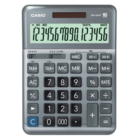 

TERBAIK KALKULATOR CASIO DM 1600F ORIGINAL - 16 DIGIT - 2 POWER - LAYAR BESAR