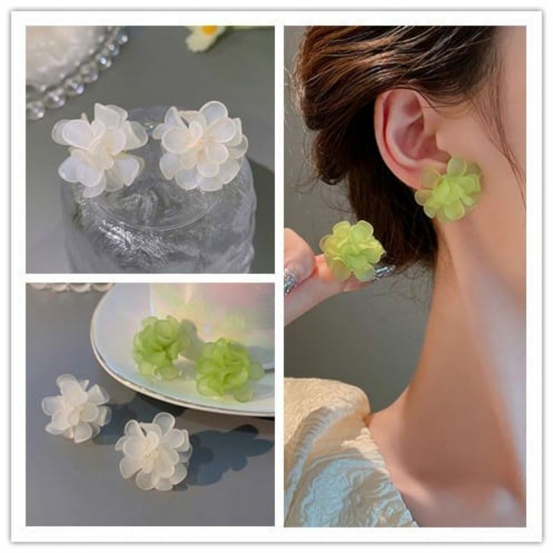 Anting Wanita Tusuk Bunga TUMPUK/Anting Korea