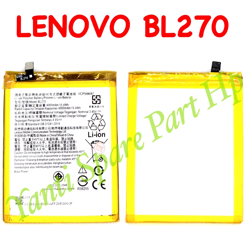 Baterai Lenovo K6 Note BL270 Original New