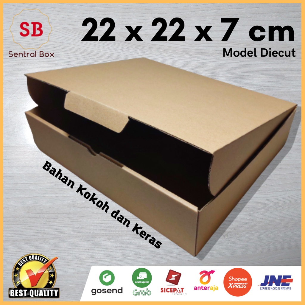 

( Min.order 5 pcs ) Kardus 22 x 22 x 7 cm....... Die Cut ( pembelian di atas 10 pcs harga nya lebih murah)