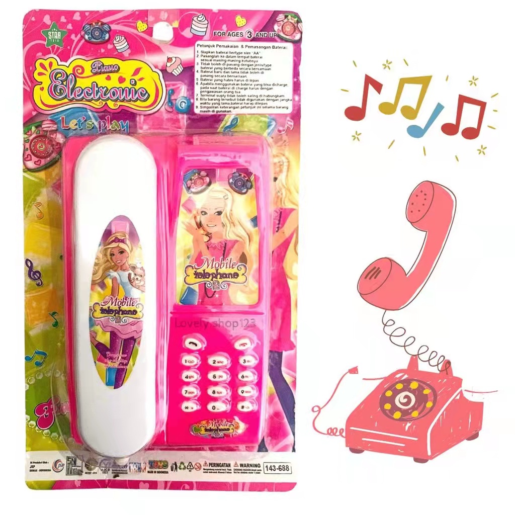 Boneka Telephone Princess Mainan telpon Anak Perempuan