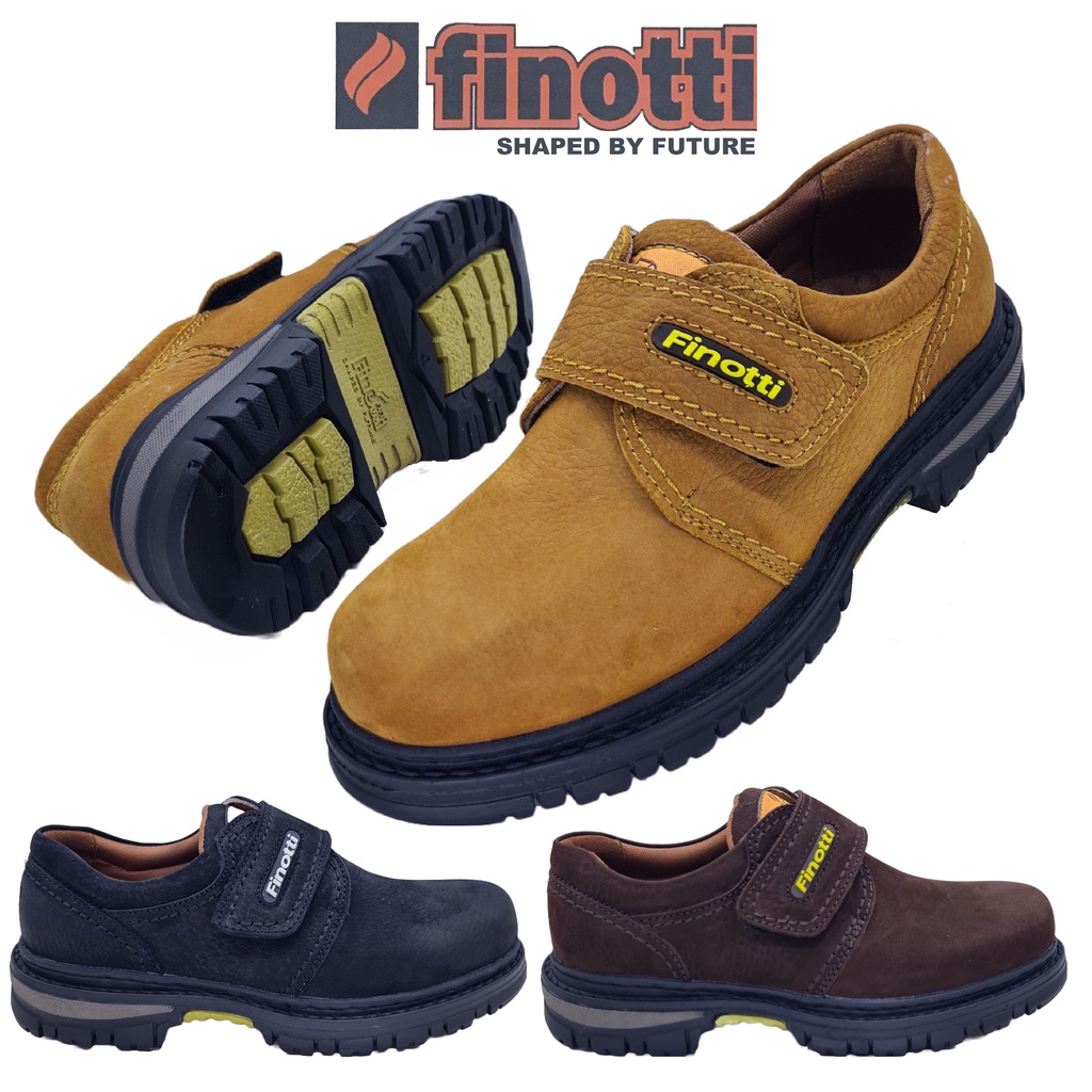 Sepatu kulit asli - Boots Perekat Finotti N 8119