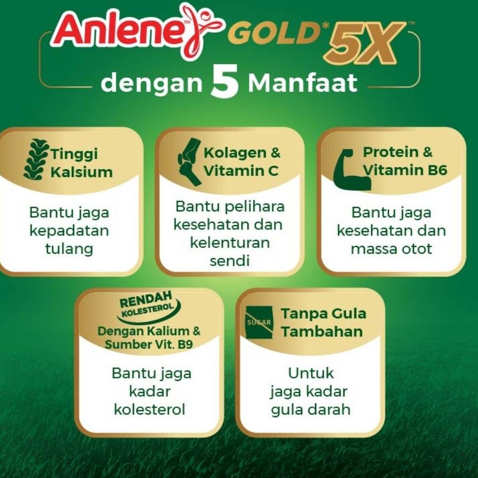 

ㅗ Anlene Gold 5X Susu Bubuk Vanila 2 x 240g - Nutrisi Tulang, Sendi, dan Otot ➱