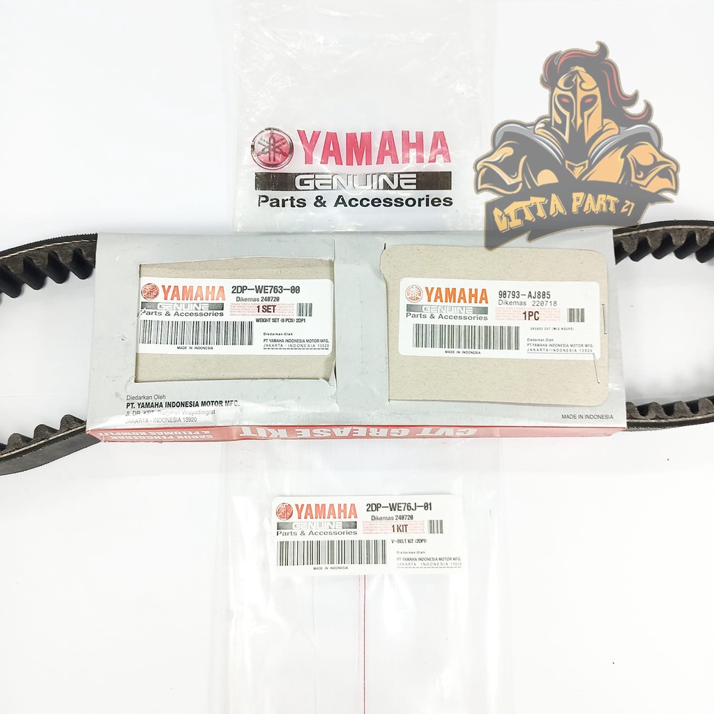 VANBELT V-BELT PLUS ROLLER YAMAHA 2DP KUALITAS ASLI ORIGINAL YAMAHA YGP PRESISI ANTI SELIP ROLLER AWET DAN DIJAMIN MANTAP NMAX 150 N MAX