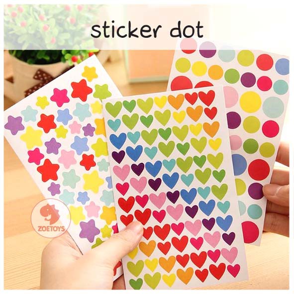Zoetoys Sticker Dot a Dot - T&amp;J | Label Color Dot 114 Activity | Stickers Hadiah Tempelan Apresiasi