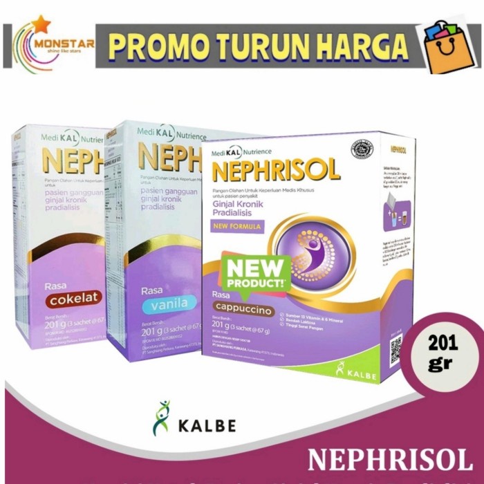 

(BISA COD) NEPHRISOL 201 GR VANILA COKLAT SUSU GINJAL NEPHRISOL PRADIALISIS - REG CAPPUCINO