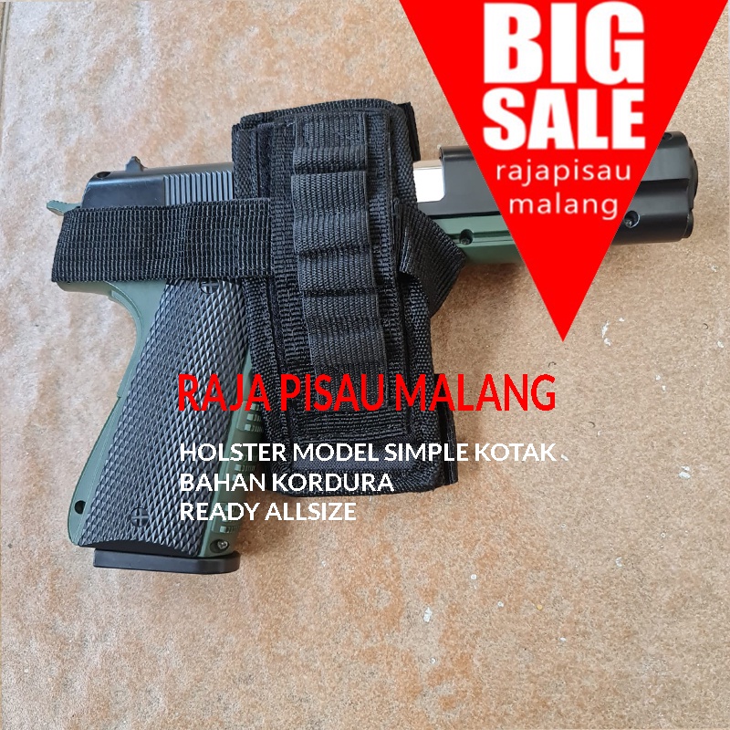 Sarung senjata pinggang /holster velcro berkualitas MODEL SIMPEL SIMPLE