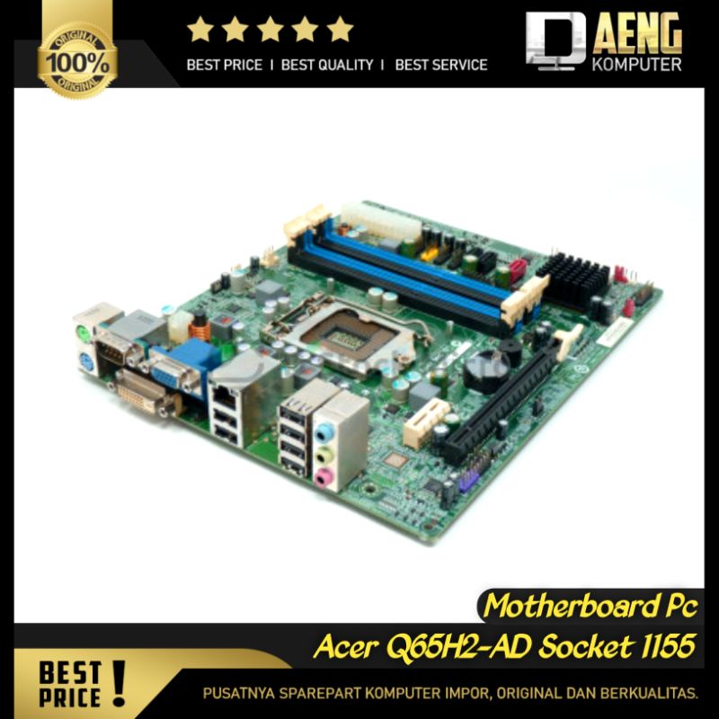 Motherboard Mainboard Mobo PC Merk Acer Q65H2-AD Socket Lga 1155 4 slot RAM Sandy Murah