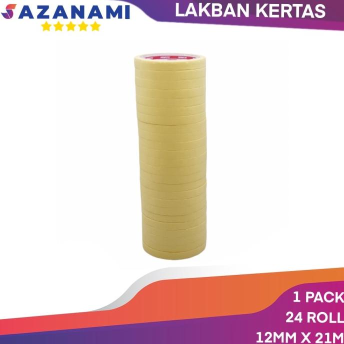 

Lakban Kertas Masking Tape 1/2" Inch 12mm x 21m Sazanami isolasi