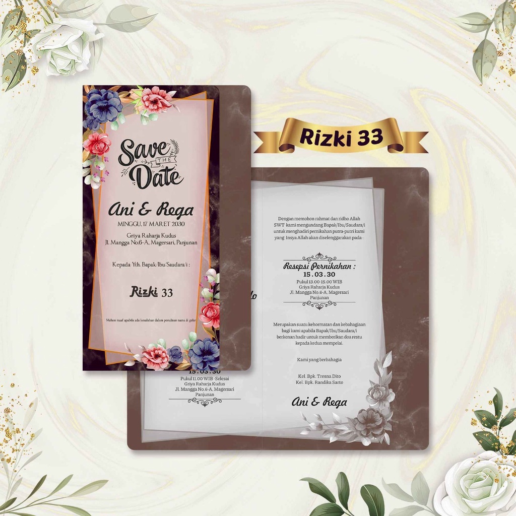 Rizki 33 | Blangko Undangan Pernikahan | Blanko Undangan