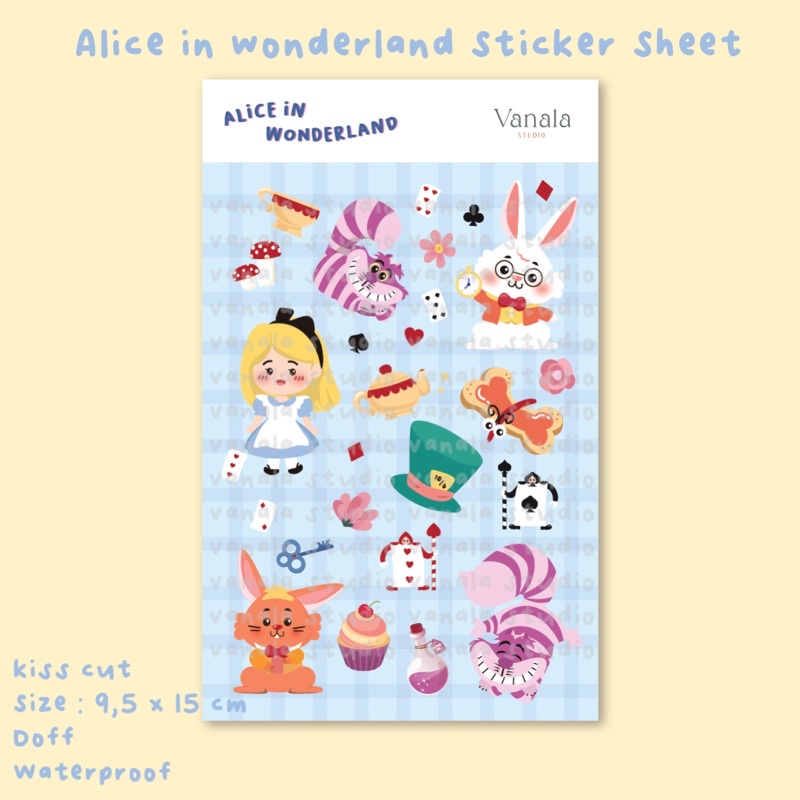 

Alice in Wonderland Sticker Set / Sticker Sheet Alice in Wonderland / Sticker Tumblr / Sticker Deco Alice / Sticker Aesthetics