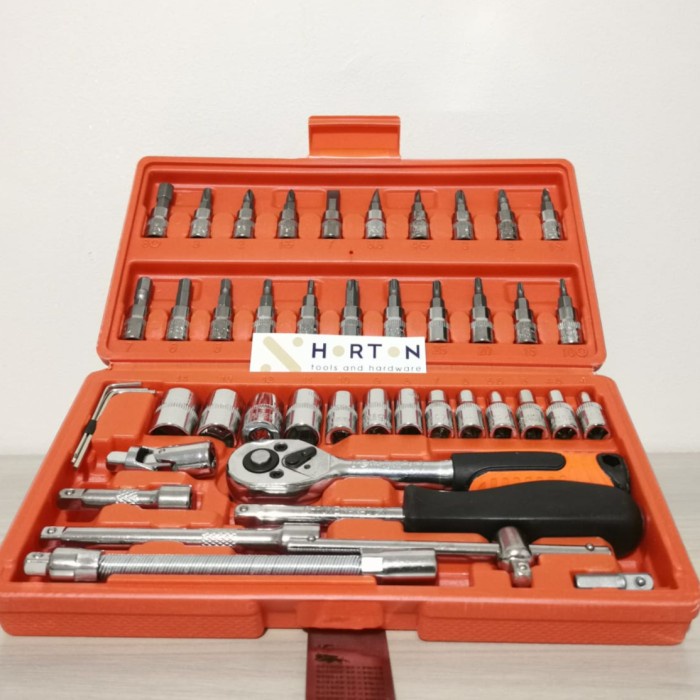 KUNCI SOCK SET 46 PCS 1/4 INCH KAPUSI - JAPAN TECH K9819