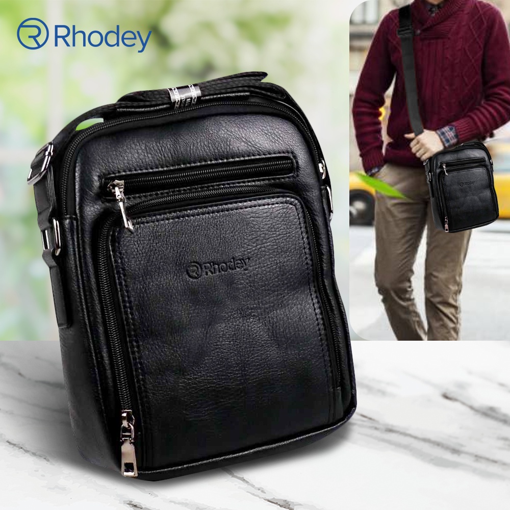 Rhodey Tas Selempang Pria Messenger Bag PU Leather - 18062 - Black