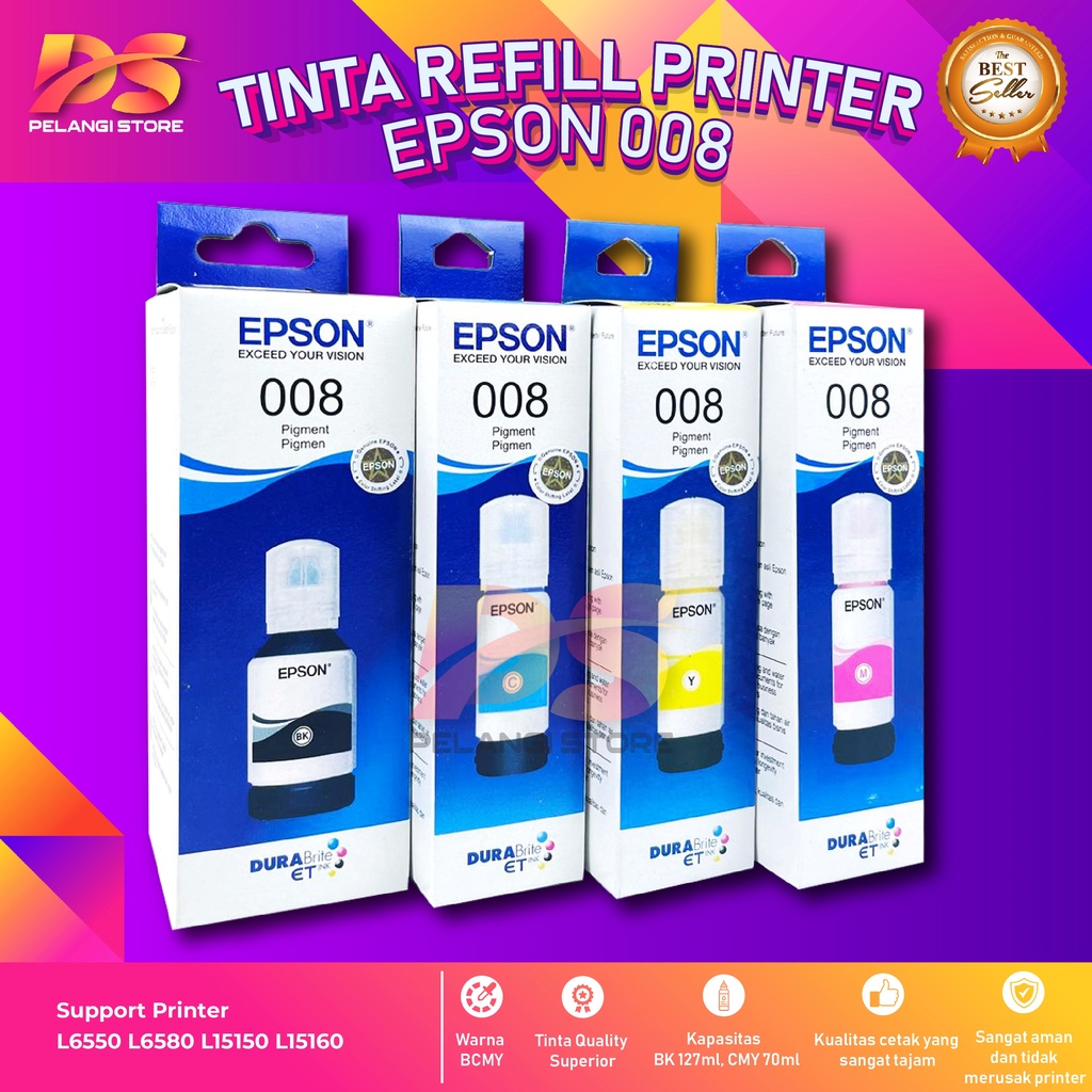 Tinta Epson 008 Tinta Printer L6550 L6580 L15150 L15160 Warehouse Sale