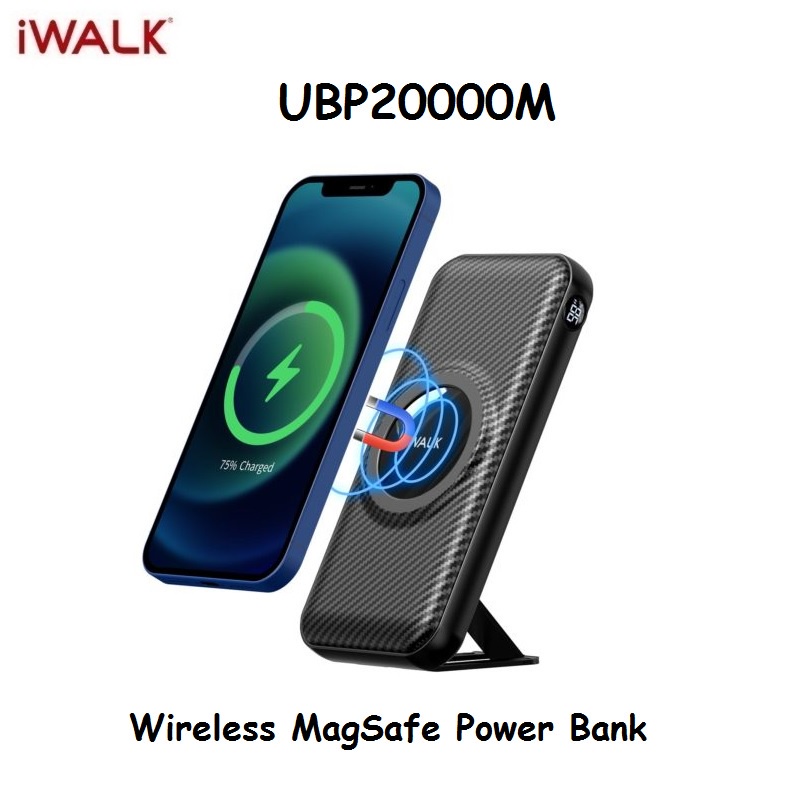 AKN88 - IWALK UBP20000M Magnetic Wireless Powerbank 20000mAh with Phone Stand