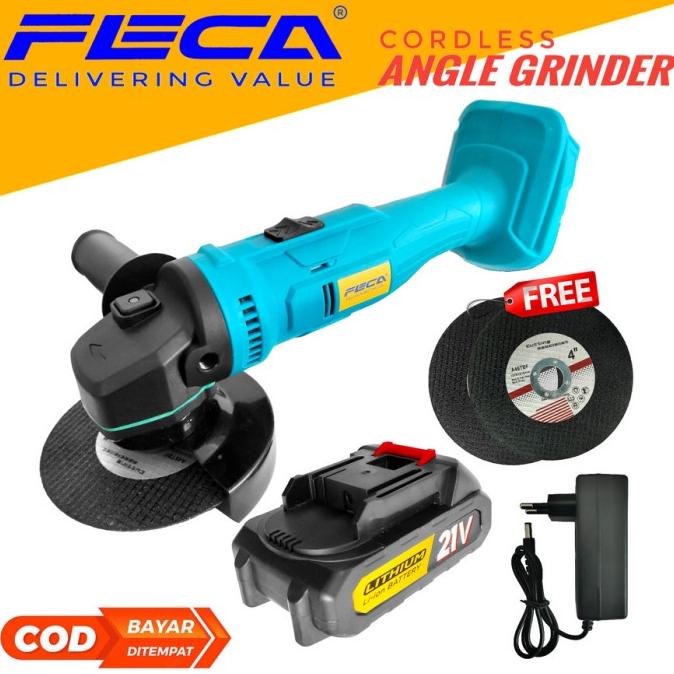 PAKET Mesin Cordless gerinda 21 V Grinda Tangan Baterai angel grinder ricky87 Murah