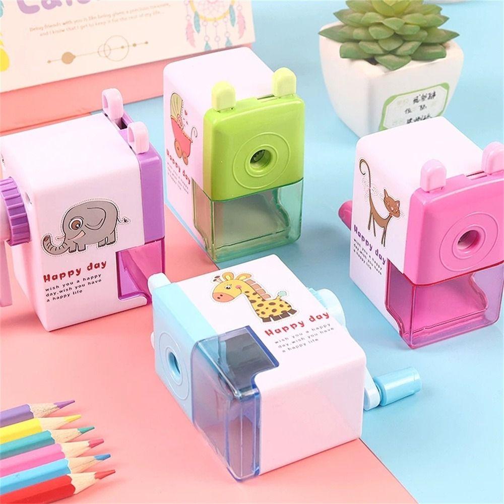 Lanfy Pengasah Pensil Perlengkapan Sekolah Untuk Anak-Anak Belajar Kartun Siswa Rotary Mechanical Sharpener