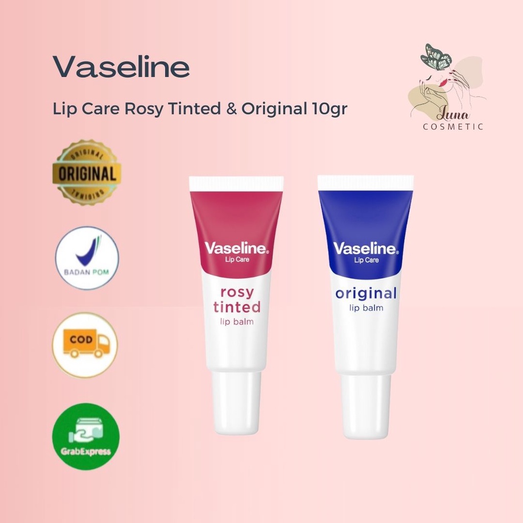 Vaseline Lip Care Tinted | Lip balm Original - Vaseline Lip Therapy Moisturizer Pelembab Bibir