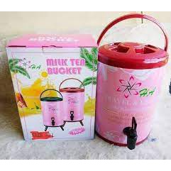Milk Tea Bucket Uk. 8 Liter & 10 Liter / Dispenser Minuman Serbaguna Motif Bunga