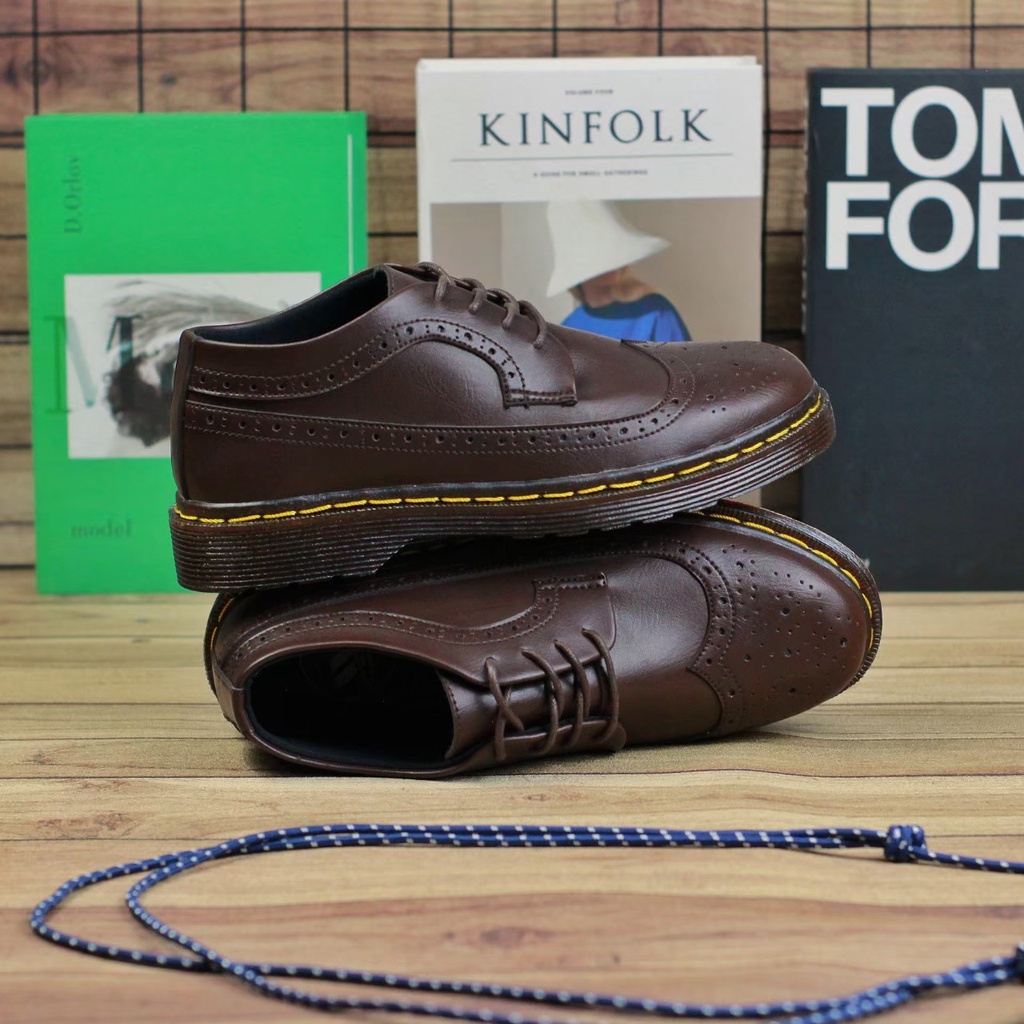Sepatu Pantofel Formal Docmart Low Boots Kulit Pria Kerja Kantor