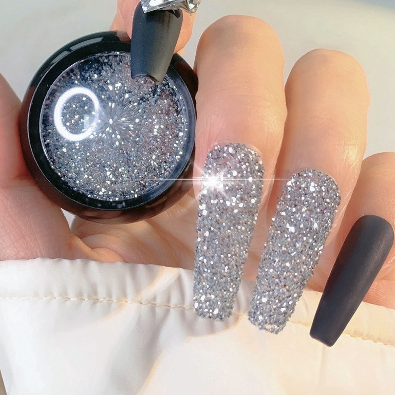 Aksesoris Glitter Nail art Glitter Diamond/ Bubuk Glitter Diamond Halus untuk Hiasan Kutek Kuku Nail art