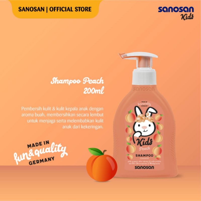 SANOSAN KIDS SHAMPOO 200ml - PEACH