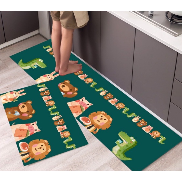 MOGYMOGY HL0466 2 In 1 Kitchen Floor Mat Keset Alas Lantai Kamar Tidur Rumah Dapur Anti Selip Keset Kaki Dapur