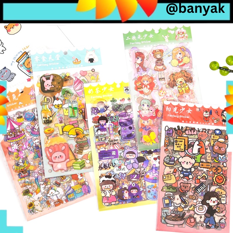 Stiker Sticker Setiker Wallsticker Walsetiker Wallstiker Mini Sticky Notes Note Message Japanese Korean Korea Lucu kartun girl finger Memo Label Mini Cute Pembatas Buku Books Diary Diari Anak Cewek Murah Bagus Lucu Mainan Tempelan HP @banyak