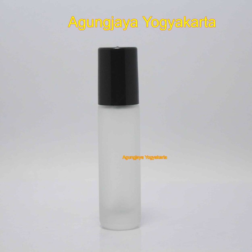 Botol Roll On 8 ml Clear Frosted Hitam / Botol Parfum 10 ml / Botol Fresh Care Kosong Stainless Ori 