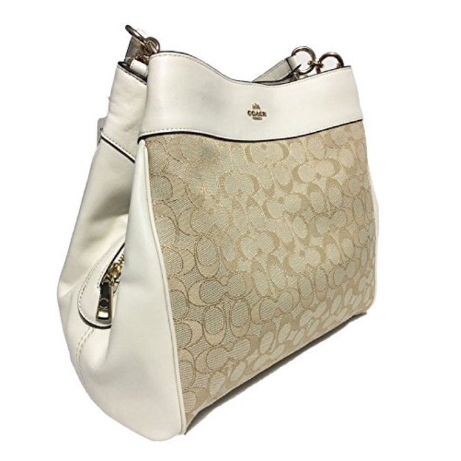 Coach Lexy Shoulder Bag In Outline Signature Khaki (F57612)