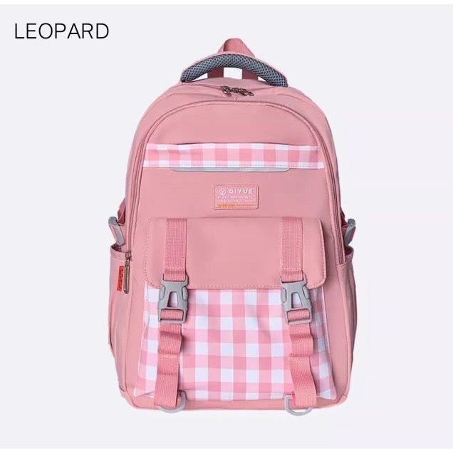 Tas ransel sekolah motif kotak kotak / tas ransel wanita pria sd smp kuliah