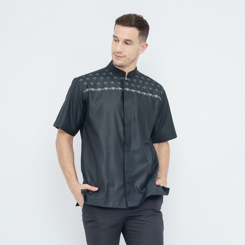 Baju Koko ATLAS Universal Motif MRK Hitam